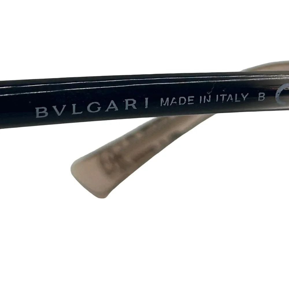 Bvlgari Women Black Gradient Cat Eye Eyeglasses Made in Italy Silver Hardware